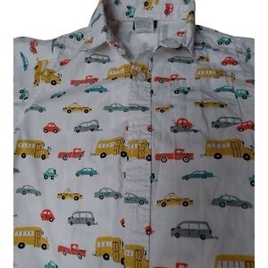 Kids Car Print Shirt - White